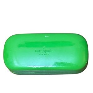 Kate Spade Green hard sided Clamshell eye sun glasses case